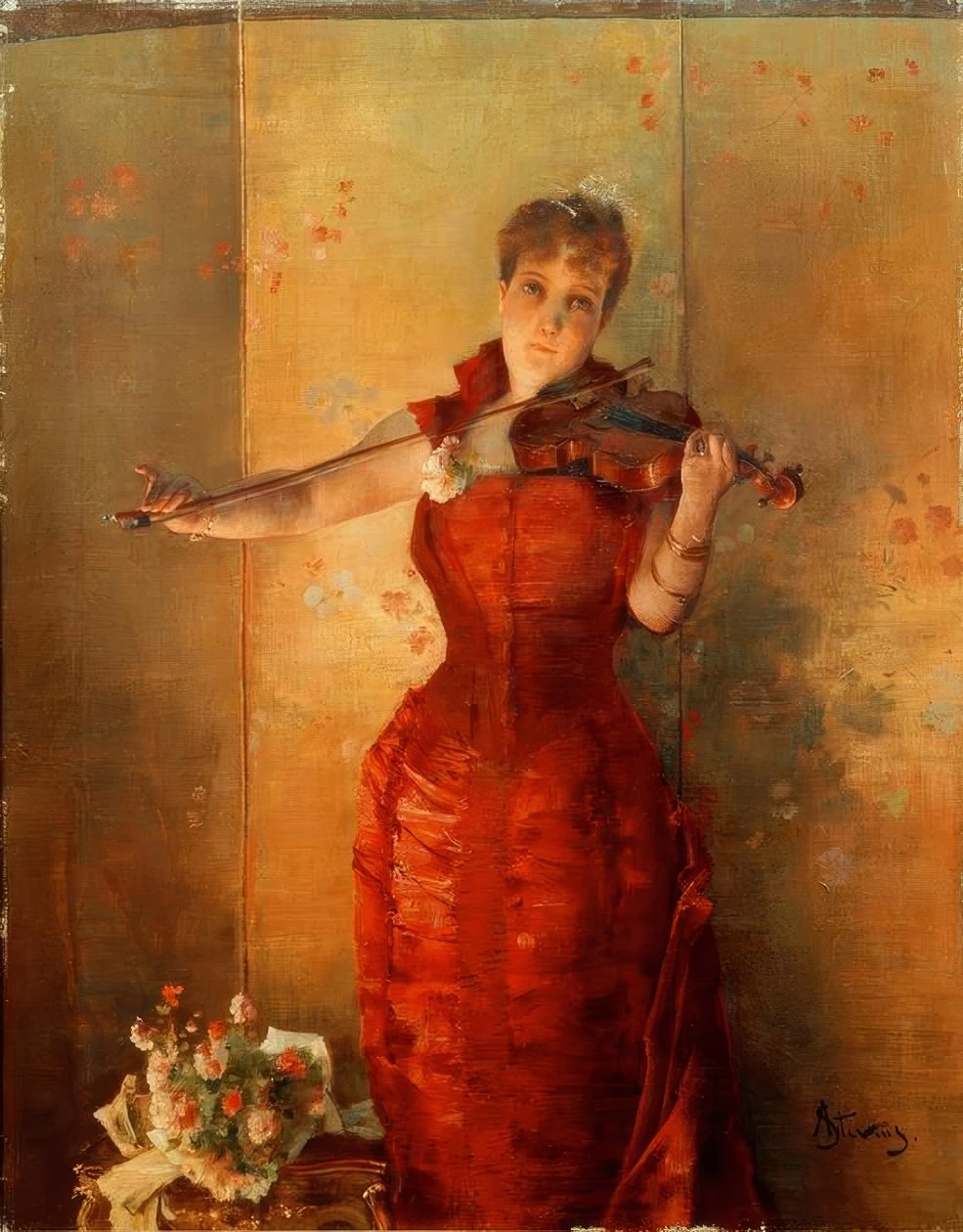 Alfred Émile Stevens - 107, La violinista, Brüssel, Musées Royaux des Beaux, Arts